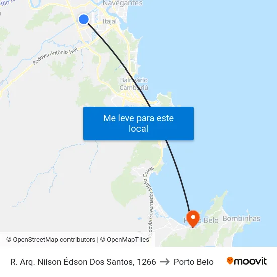 R. Arq. Nilson Édson Dos Santos, 1266 to Porto Belo map
