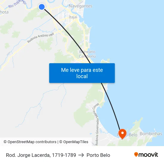 Rod. Jorge Lacerda, 1719-1789 to Porto Belo map