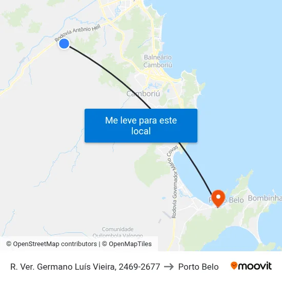 R. Ver. Germano Luís Vieira, 2469-2677 to Porto Belo map