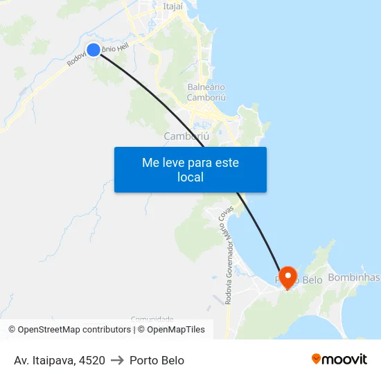 Av. Itaipava, 4520 to Porto Belo map