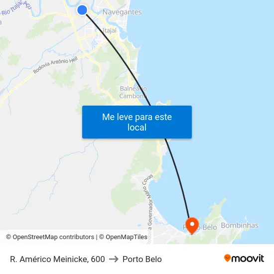 R. Américo Meinicke, 600 to Porto Belo map