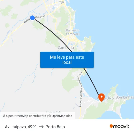 Av. Itaipava, 4991 to Porto Belo map