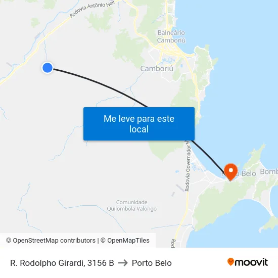 R. Rodolpho Girardi, 3156 B to Porto Belo map