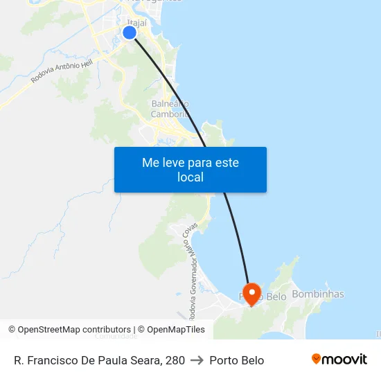 R. Francisco De Paula Seara, 280 to Porto Belo map