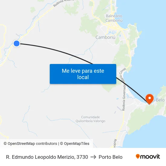 R. Edmundo Leopoldo Merizio, 3730 to Porto Belo map