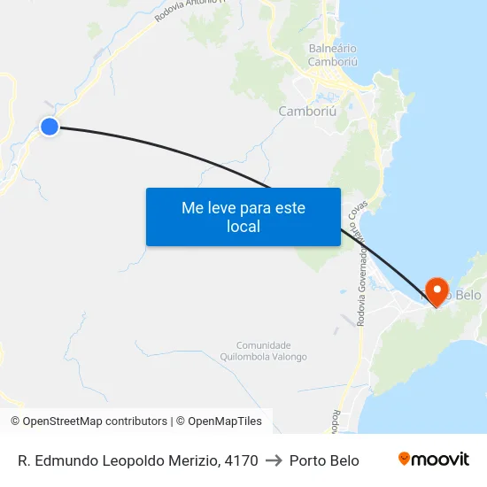 R. Edmundo Leopoldo Merizio, 4170 to Porto Belo map