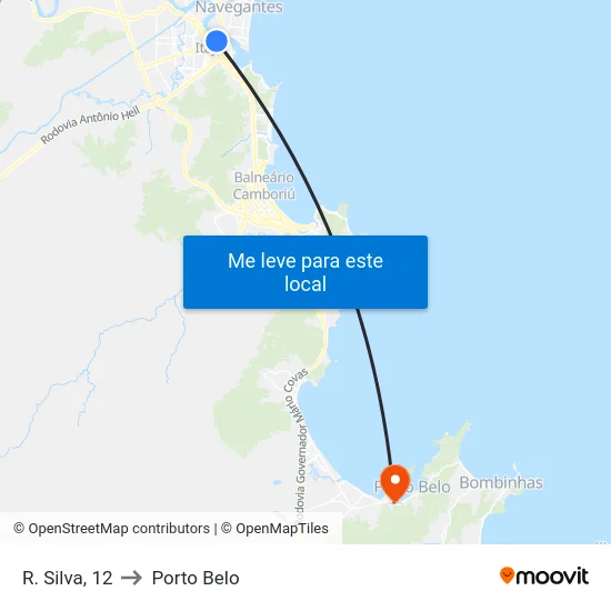 R. Silva, 12 to Porto Belo map