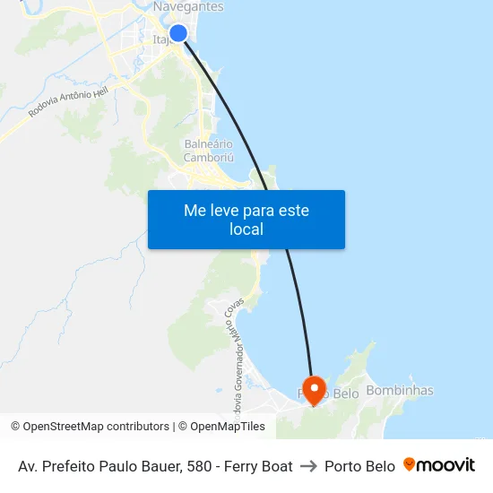 Av. Prefeito Paulo Bauer, 580 - Ferry Boat to Porto Belo map