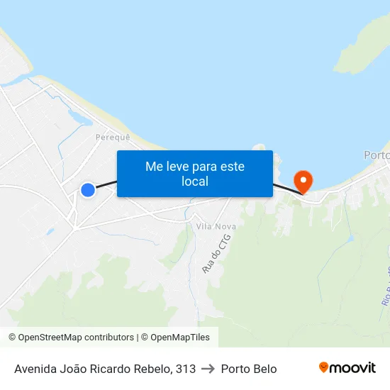 Avenida João Ricardo Rebelo, 313 to Porto Belo map