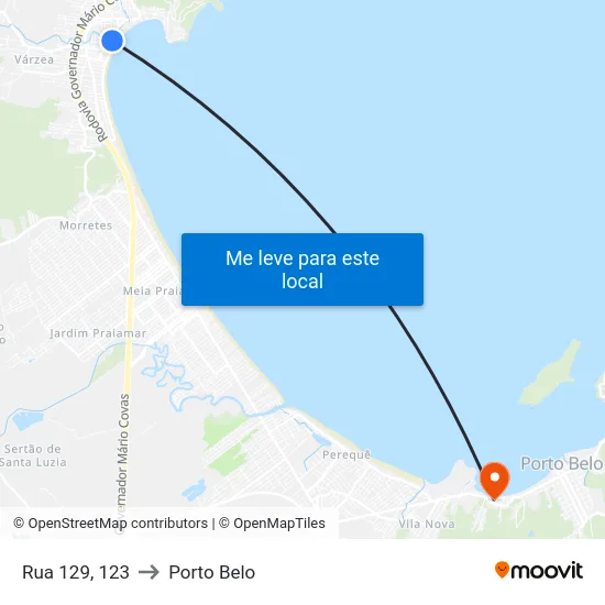 Rua 129, 123 to Porto Belo map