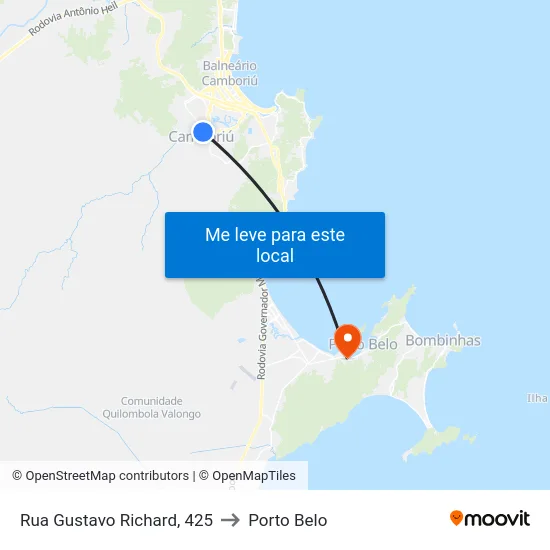 Rua Gustavo Richard, 425 to Porto Belo map