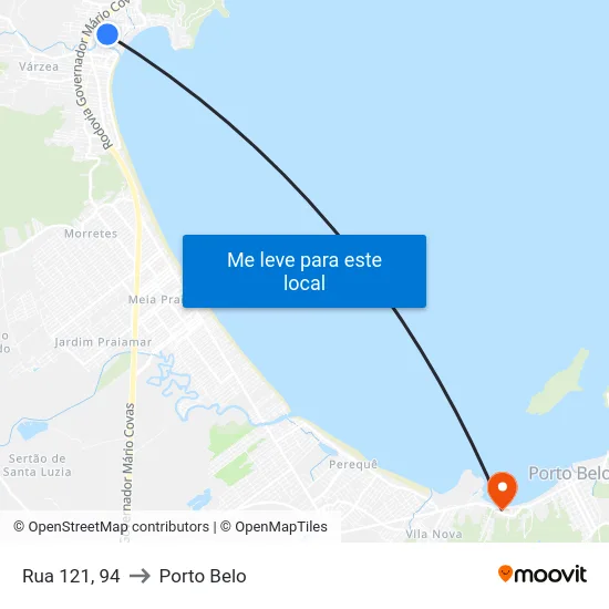 Rua 121, 94 to Porto Belo map