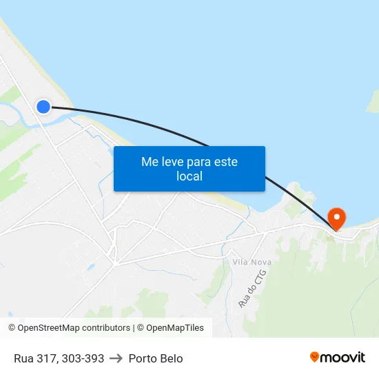 Rua 317, 303-393 to Porto Belo map