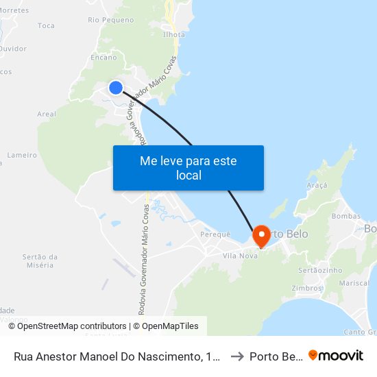 Rua Anestor Manoel Do Nascimento, 1450 to Porto Belo map