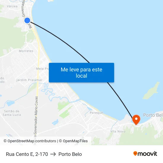 Rua Cento E, 2-170 to Porto Belo map