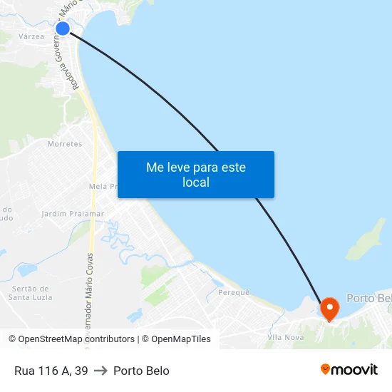 Rua 116 A, 39 to Porto Belo map