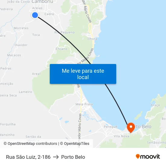 Rua São Luiz, 2-186 to Porto Belo map