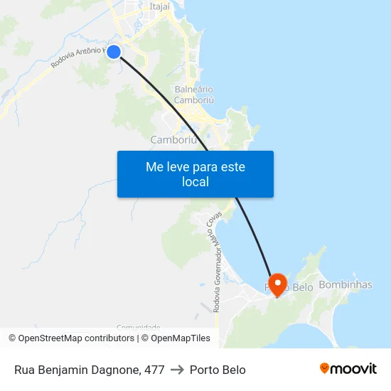 Rua Benjamin Dagnone, 477 to Porto Belo map