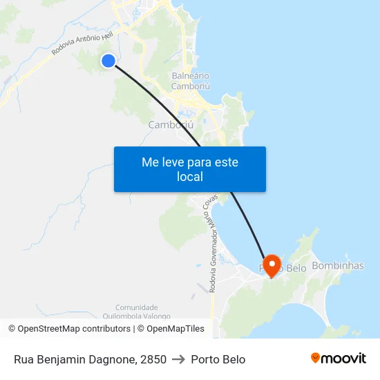 Rua Benjamin Dagnone, 2850 to Porto Belo map