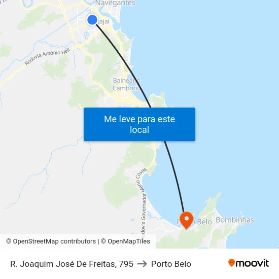 R. Joaquim José De Freitas, 795 to Porto Belo map