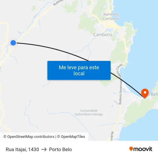 Rua Itajaí, 1430 to Porto Belo map