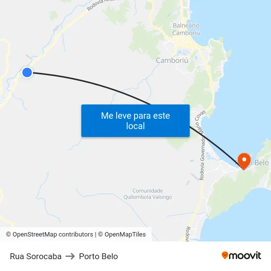 Rua Sorocaba to Porto Belo map