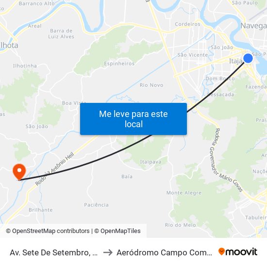 Av. Sete De Setembro, 101-197 to Aeródromo Campo Comandantes map