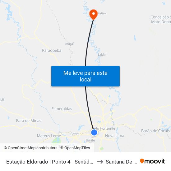 Estação Eldorado | Ponto 4 - Sentido Cid. Industrial/Barreiro to Santana De Pirapama map