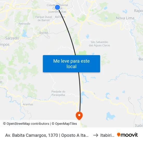 Av. Babita Camargos, 1370 | Oposto A Itambé to Itabirito map