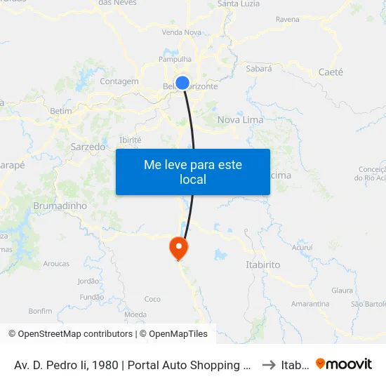 Av. D. Pedro Ii, 1980 | Portal Auto Shopping Com Drogaria Araújo to Itabirito map