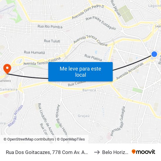 Rua Dos Goitacazes, 778 Com Av. Amazonas 2 to Belo Horizonte map
