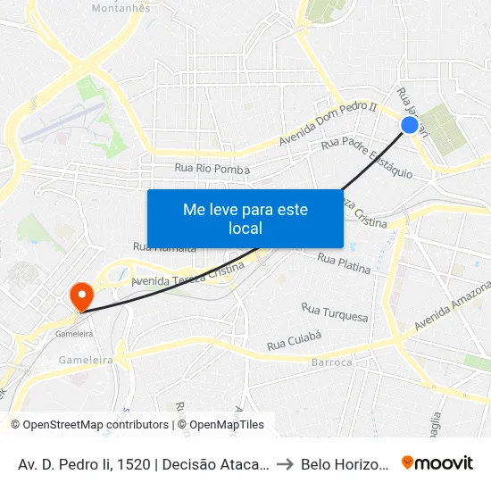Av. D. Pedro Ii, 1520 | Decisão Atacarejo to Belo Horizonte map