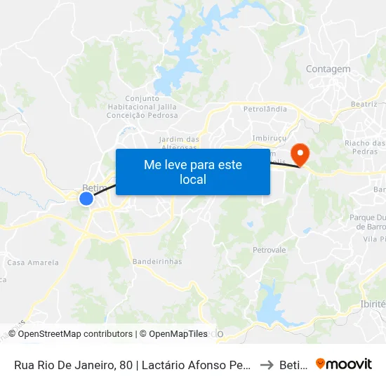 Rua Rio De Janeiro, 80 | Lactário Afonso Pena to Betim map