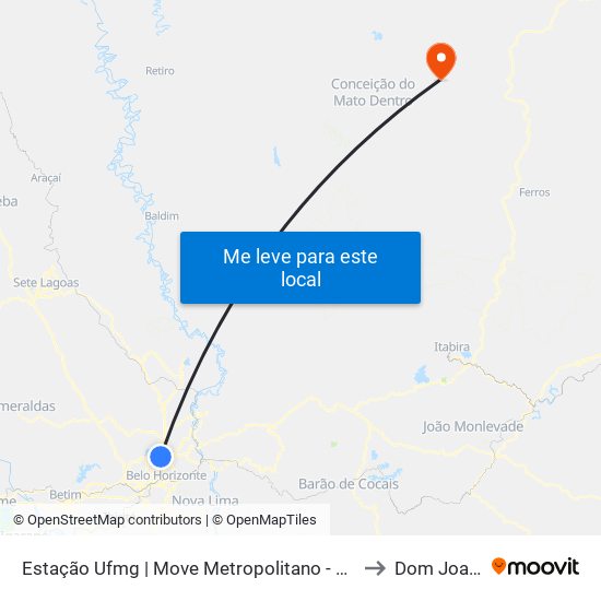 Estação Ufmg | Move Metropolitano - Sentido Centro to Dom Joaquim map
