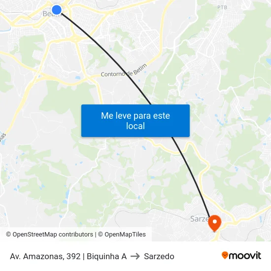 Av. Amazonas, 392 | Biquinha A to Sarzedo map
