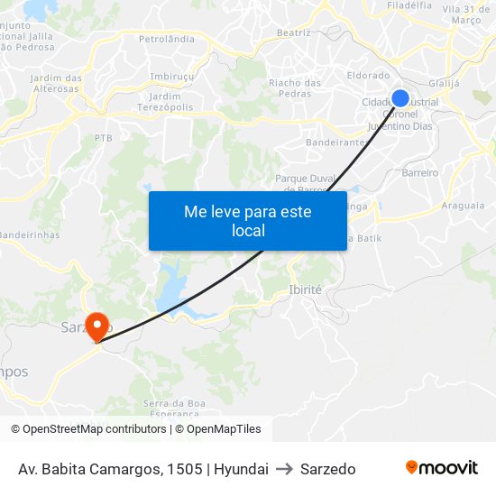 Av. Babita Camargos, 1505 | Hyundai to Sarzedo map