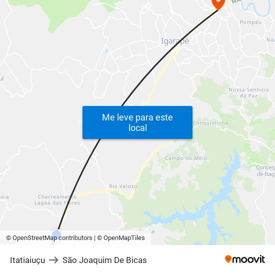 Itatiaiuçu to São Joaquim De Bicas map