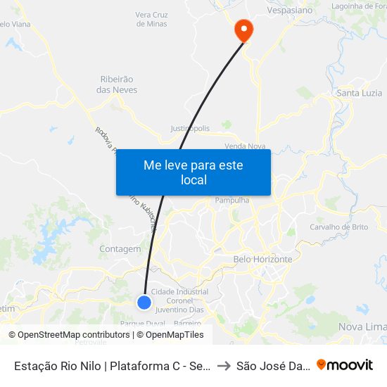 Estação Rio Nilo | Plataforma C - Sentido Metrô to São José Da Lapa map