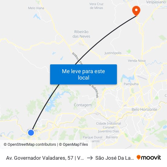 Av. Governador Valadares, 57 | Vans to São José Da Lapa map