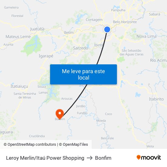 Leroy Merlin/Itaú Power Shopping to Bonfim map