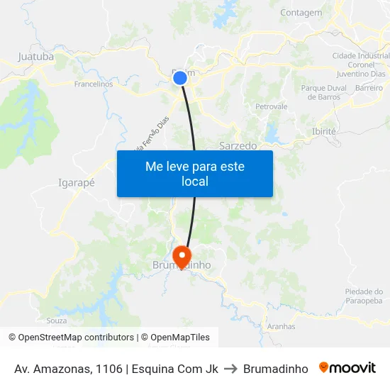 Av. Amazonas, 1106 | Esquina Com Jk to Brumadinho map