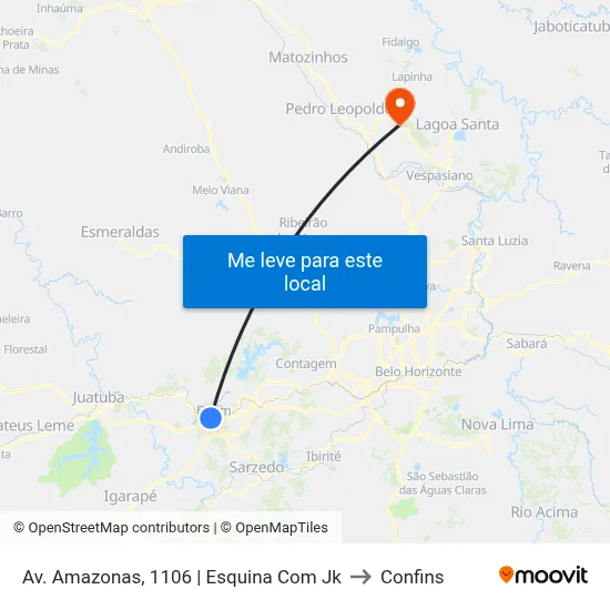 Av. Amazonas, 1106 | Esquina Com Jk to Confins map