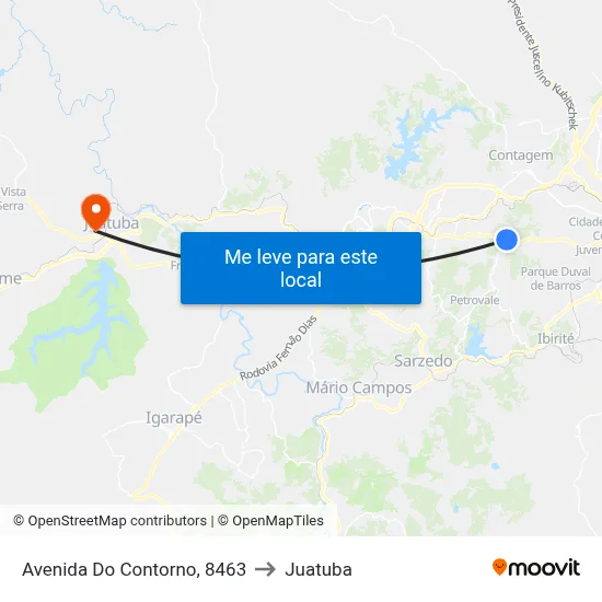 Avenida Do Contorno, 8463 to Juatuba map