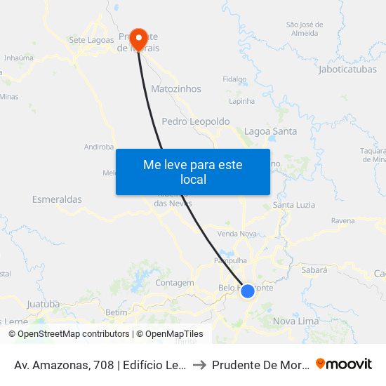 Av. Amazonas, 708 | Edifício Levy 1 to Prudente De Morais map