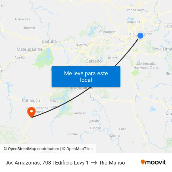 Av. Amazonas, 708 | Edifício Levy 1 to Rio Manso map