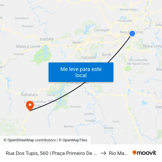 Rua Dos Tupis, 560 | Praça Primeiro De Maio 2 to Rio Manso map