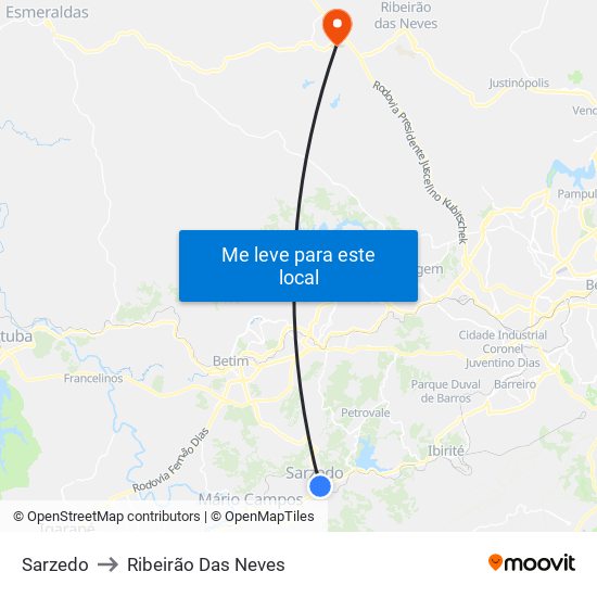 Sarzedo to Ribeirão Das Neves map