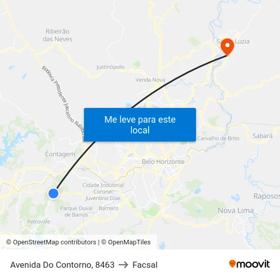 Avenida Do Contorno, 8463 to Facsal map
