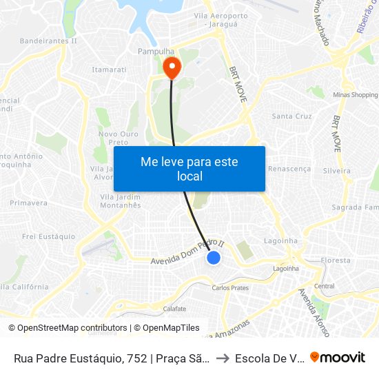 Rua Padre Eustáquio, 752 | Praça São Francisco Das Chagas to Escola De Veterinária map