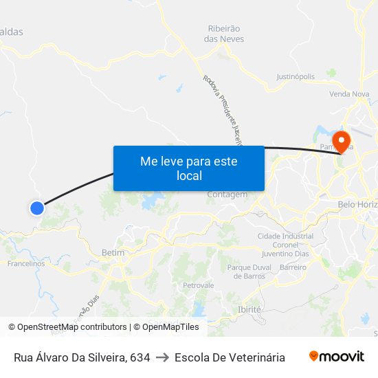 Rua Álvaro Da Silveira, 634 to Escola De Veterinária map